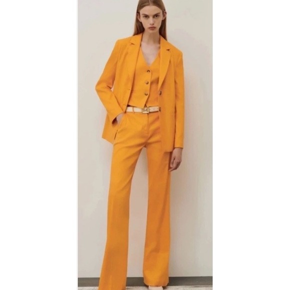 MARELLA Pants - Marella Angri Flare Trousers Size 10 NEW Linen Blend Pants Professional Max Mara